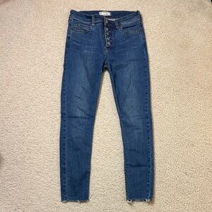 Free People Dark Blue Skinny Jeans